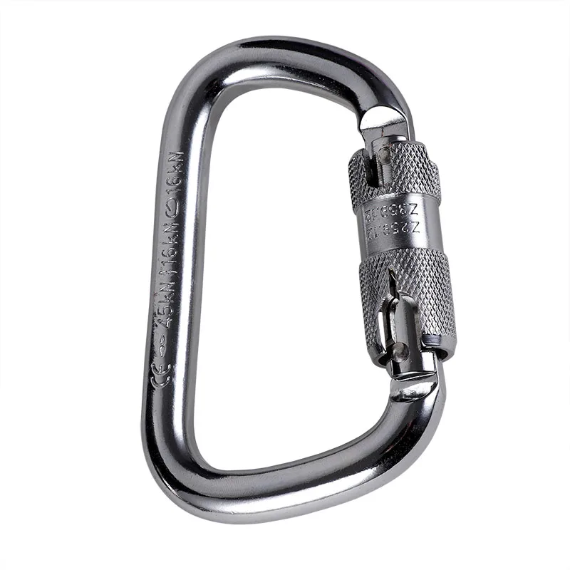 Стальной карабин, 9000 фунта автоматического закрывания/блокировки двери (3/4 дюйма открытия), серебристый, 45KN Высокое напряжение