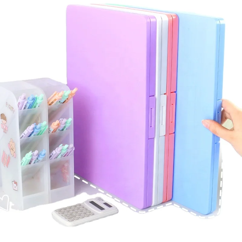 Customized product Pp minimalist style portable file storage A4 plastic file filing box plastic  folder