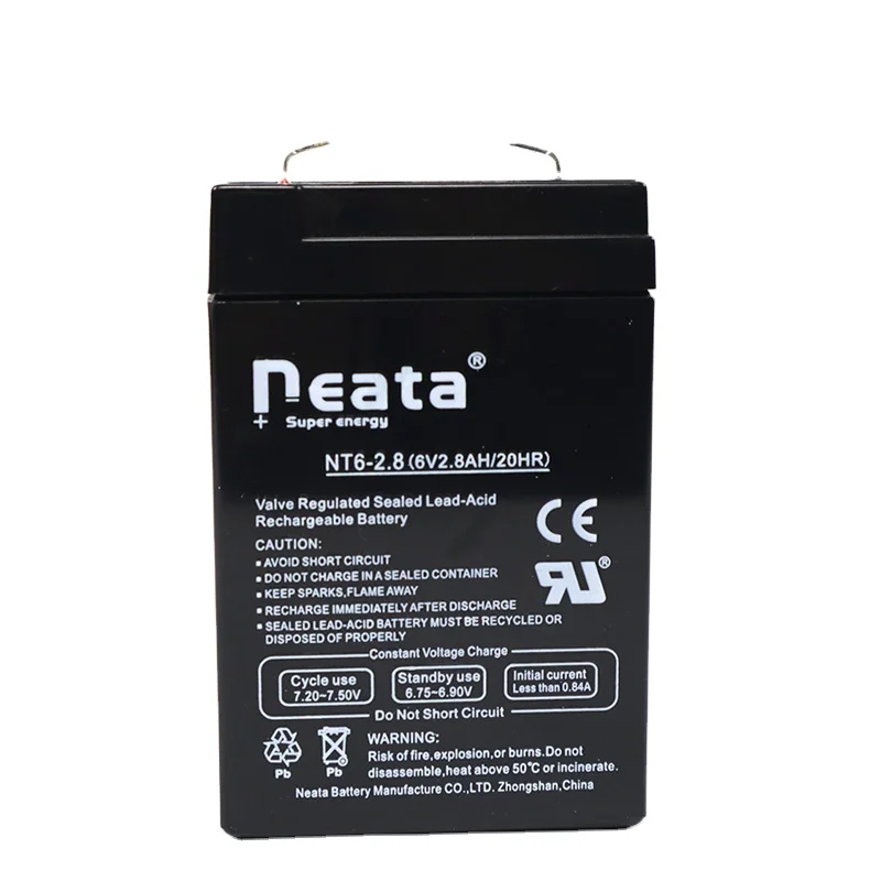 6V 2.8AH deep cycle lead acid backup solar battery rechargeable