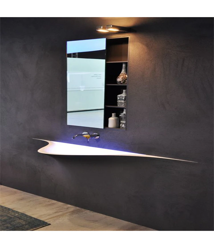 Newest spoon shape white solid surface sink basin factory