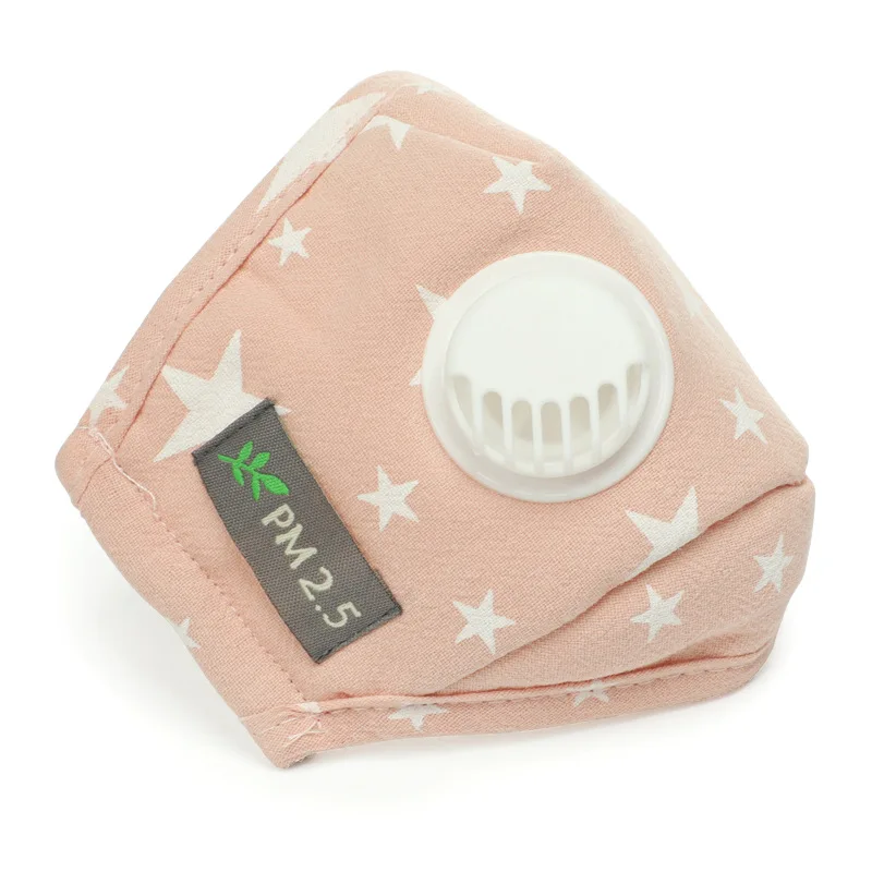 
Fast delivery kids cotton cartoon design maskes with filter valve washable reusable maskes PM2.5 outdoor fashion facemask 