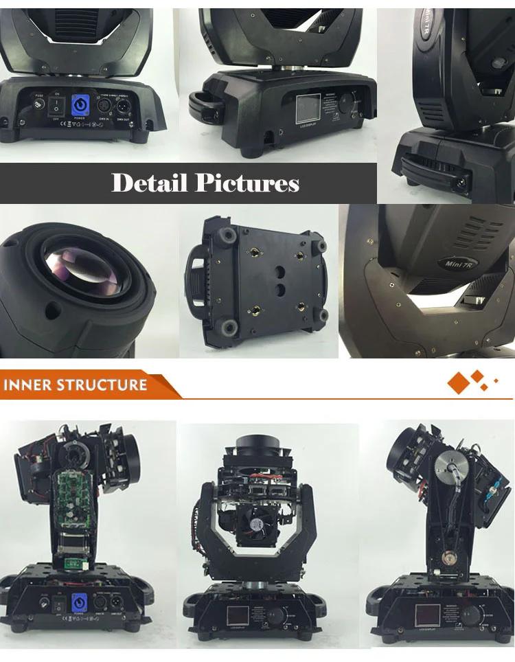 LEAHUA  Double Prism 8 Prism+6 Linear Prism Stage Lighting Mini 7r  Beam Wash Professional Party dj Moving Head Light