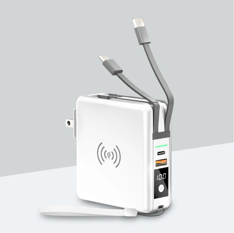 USB travel charger for iphone 15w power bank wireless charger 10000mah portable 2 output fast charging wireless power bank,RKC44