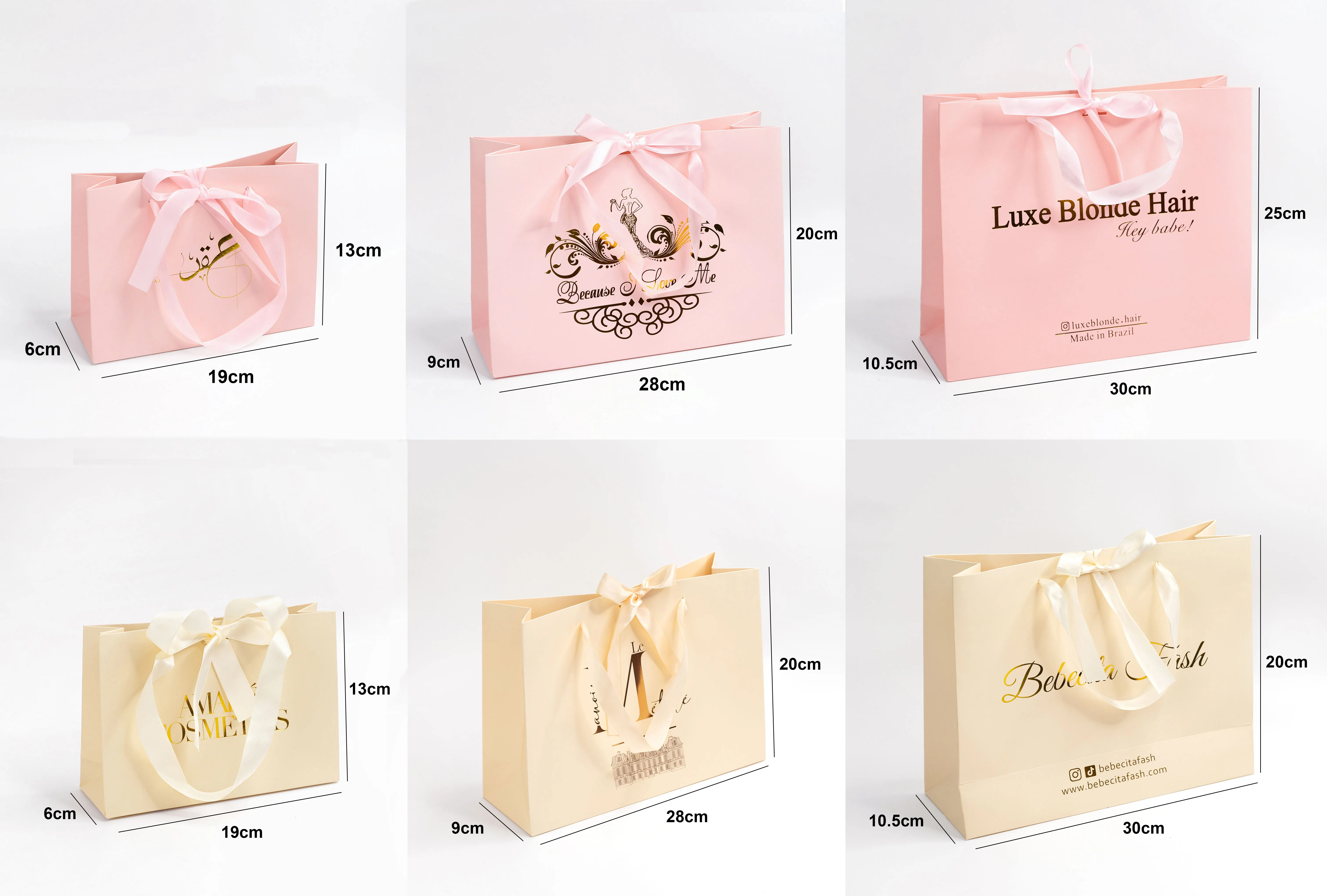 custom print rose logo brand gold luxury paper shopping packaging gift bag for clothing foil stamping with own logo