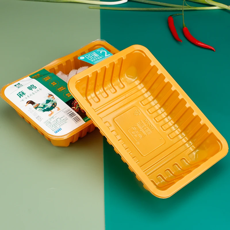 Wholesale cheap price high quality disposable yellow PP plastic tray utility box for meat fruit vegetables package