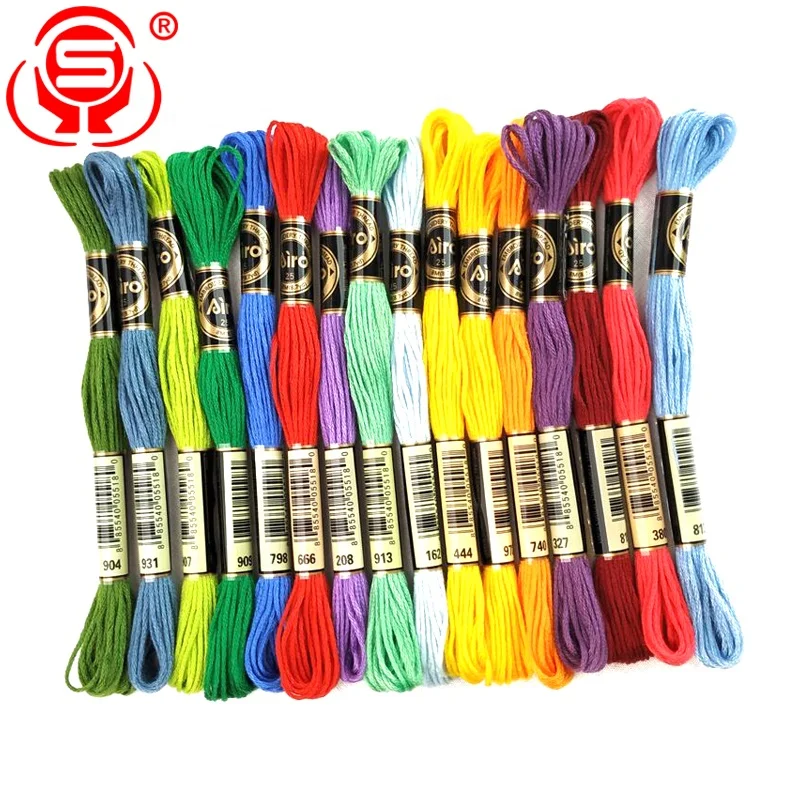 
6pcs/bag Cross Stitch Polyester Cotton Embroidery Floss Thread Colorful Embroidery Sewing Floss Wholesale 