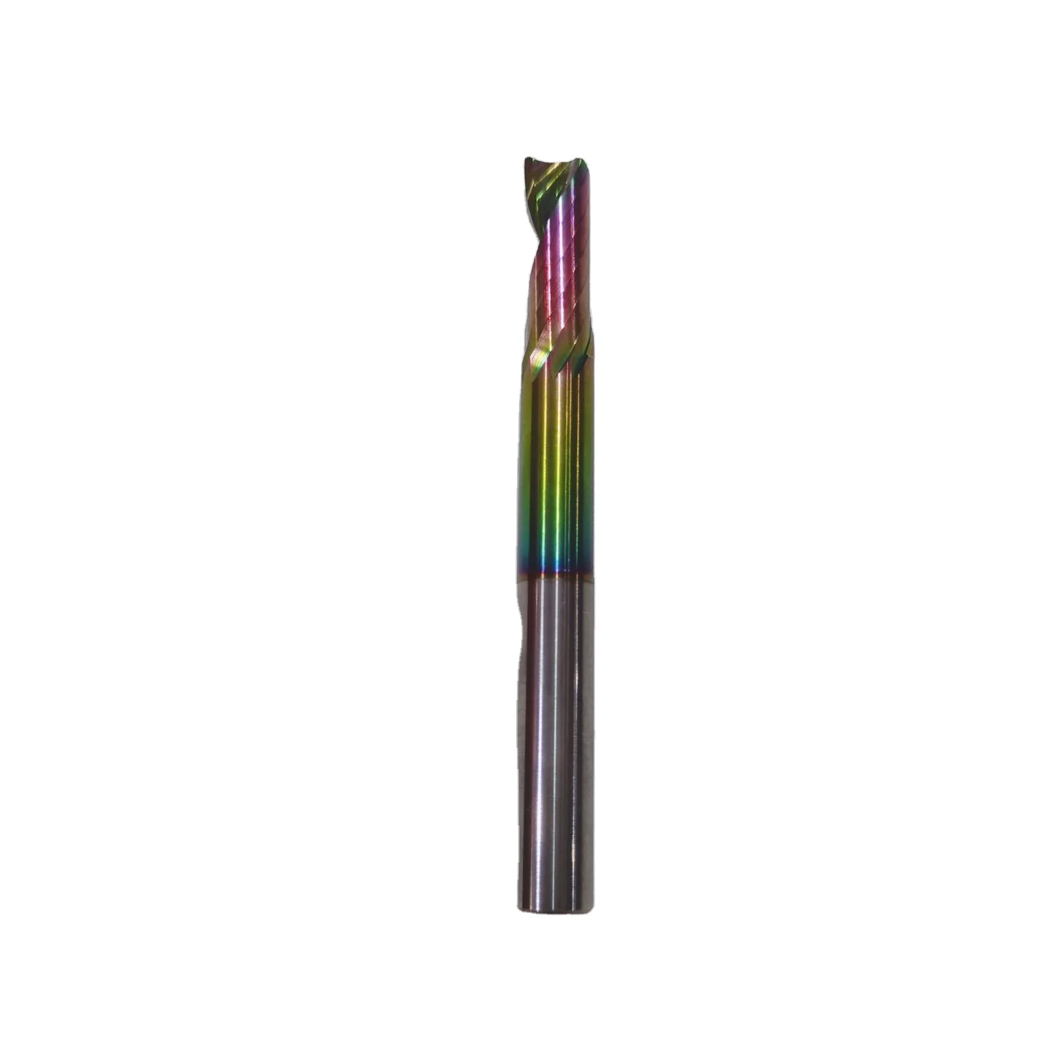 Cnc Carbide Color Coating Flute Spiral Milling Cutter Single Flute End Mill For Acrylic Aluminum Wood Cut Router Bit