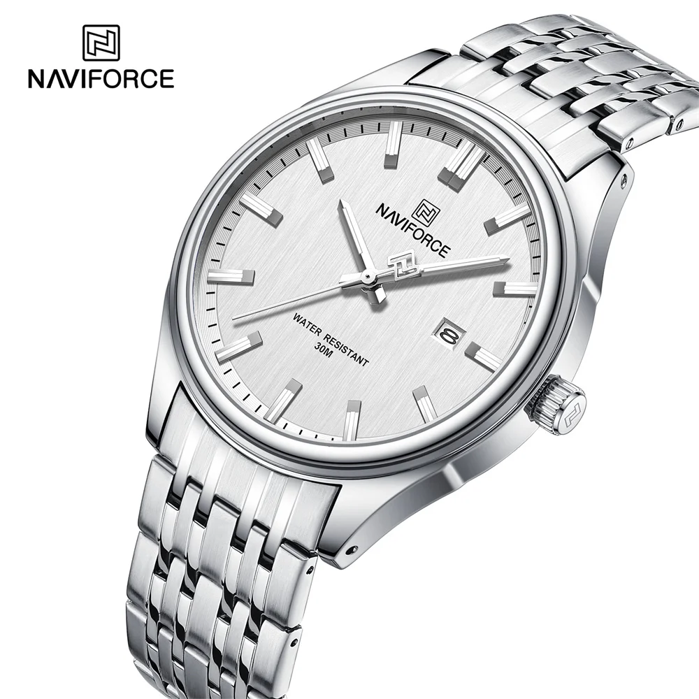 Naviforce NF8039 new design male timepiece low cost Stainless steel band waterproofing date display Leisure wrist watch