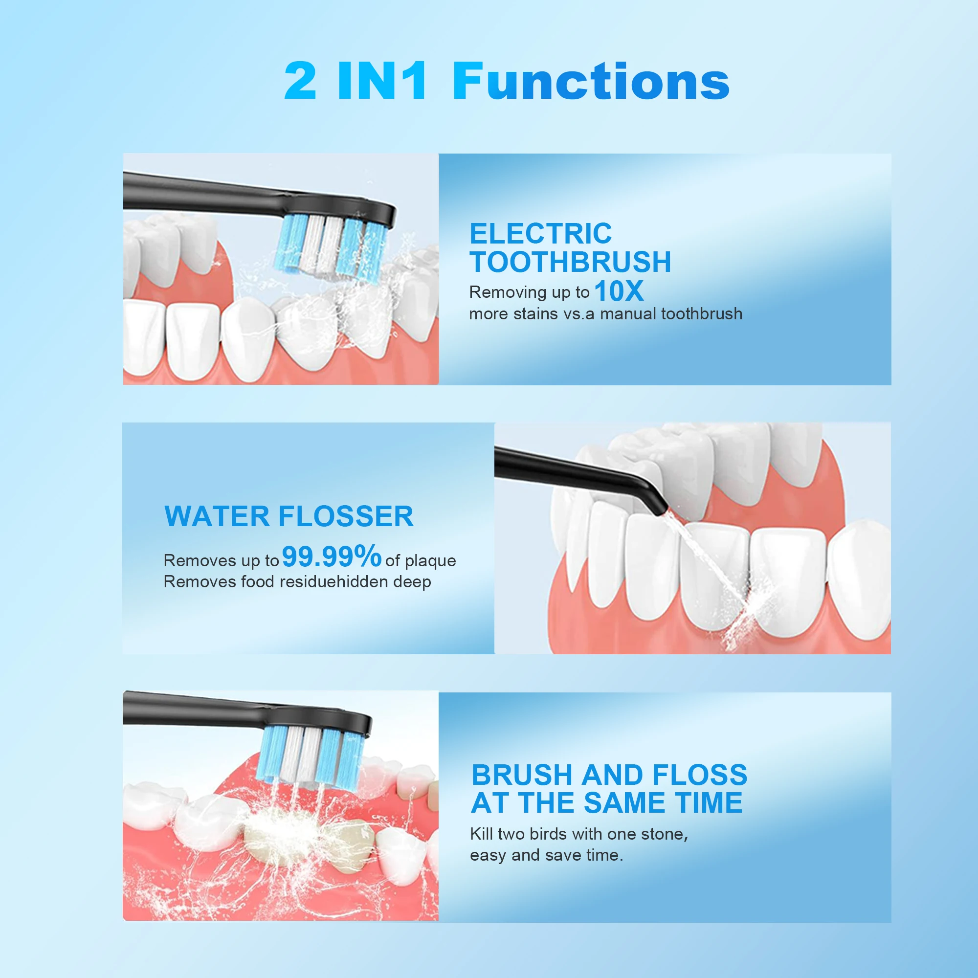 Wholesale Automatic Wireless Rechargeable Electric Toothbrush Oral Irrigator IPX7 Water Flosser Electric Toothbrush Holder