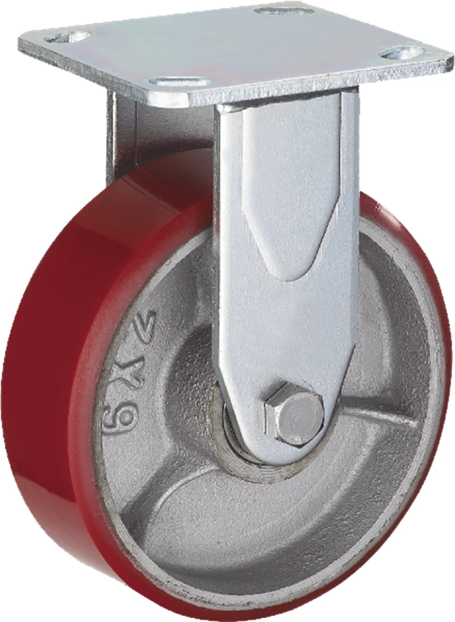 5Inch/6Inch/8Inch  Dual Brake/Rigid/Fixed Heavy Duty Caster With PU Wheel