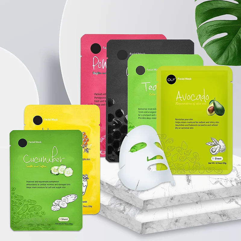 Private Label Dermal Korea Collagen Sheets Face Mask Skincare Wholesale Nourishing Brightening Facial Mask