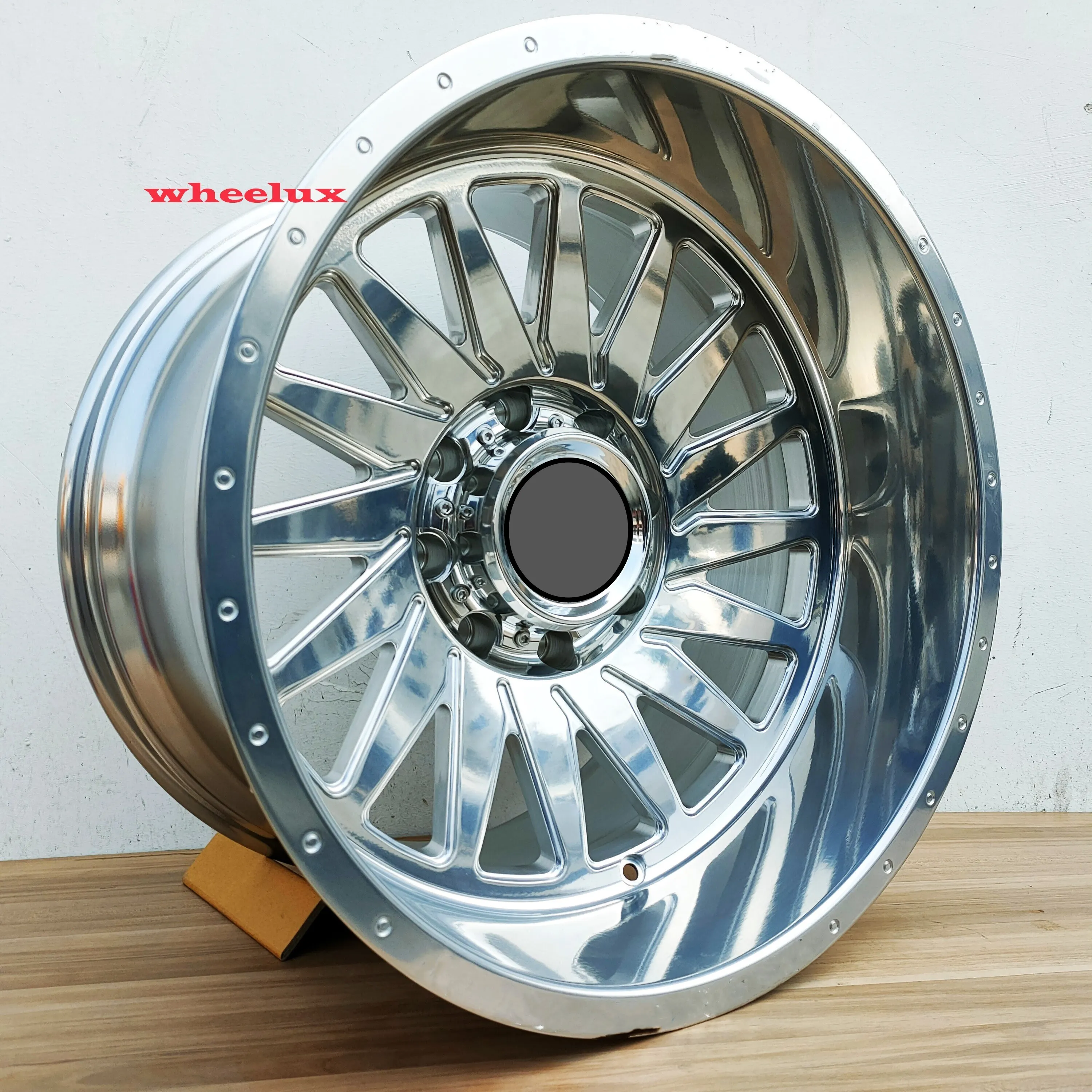 custom forged 6061-t6 20x12 ET-51 polished silver with floating caps off road car wheels for Deep Dish 4x4 offroad truck wheels