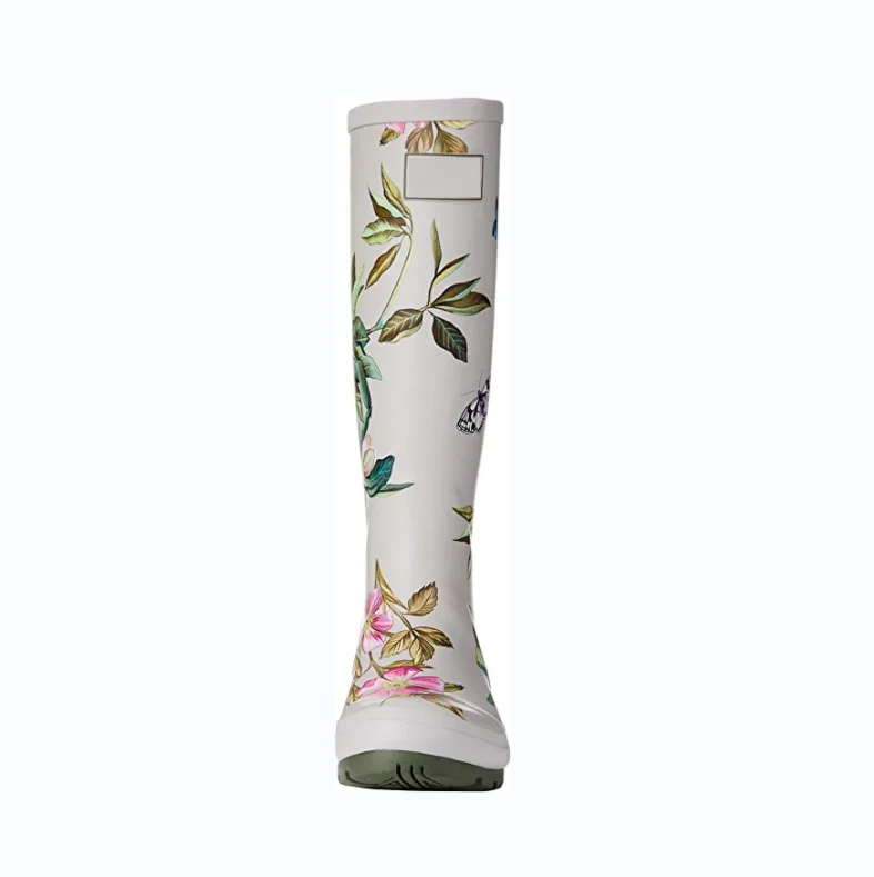 Printing waterproof thick wear resistant ladies wellies rubber rain boots garden boots work boots