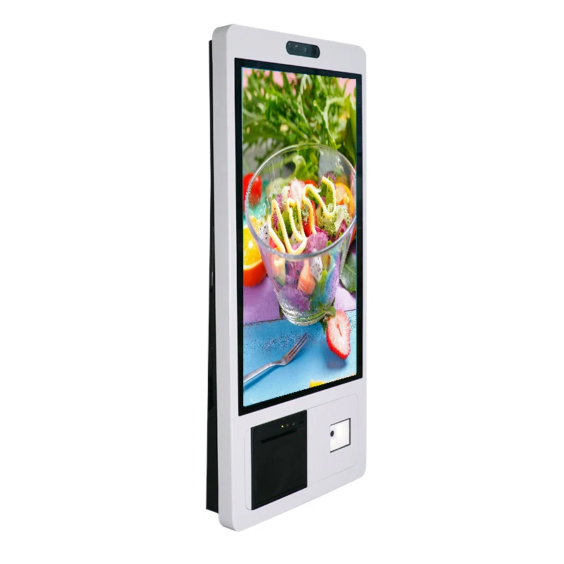 24 inch KFC order lcd advertising video display self service touch kiosk machine