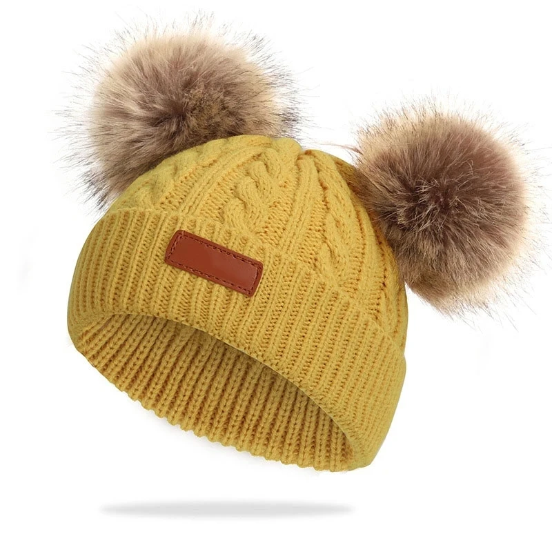 Candy Color Baby Hat Cute Pompom Children Cap Warm Autumn Winter Hats For Kids Boys Girls Knitted Warmer Beanie Caps Baby Muts