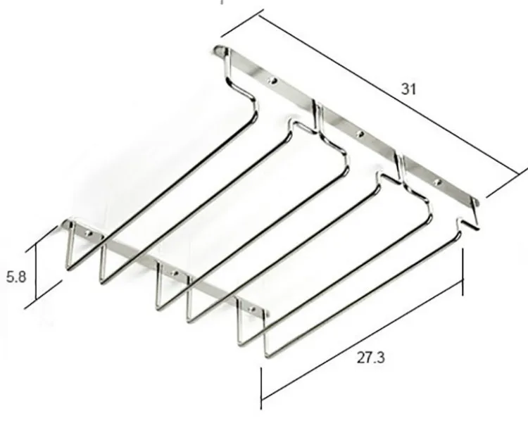 3 ряда металла бар винный стеклянный держатель Кубок стеклянная бутылка перевернутый Поддержка Держатель для подвешивания бокалов