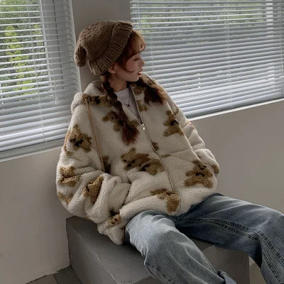 2020 горячая распродажа женские толстовки на молнии Teddy bear пальто Harajuku свободные Kawaii одежда женская корейская толстовка moleton masculino худи для
