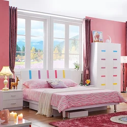 Современная мебель, дизайнерская кровать, мебель для детской комнаты, розовая мебель для девочек, односпальная кровать