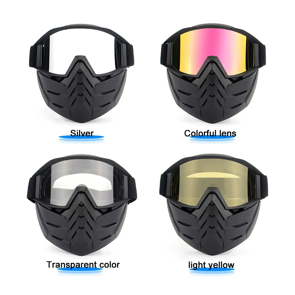 
Visor Helmet With Goggle Open Sheet Face Mask For Motorcycle Bike Motocross Retro Collagen Face Mask Lift With Vintage 
