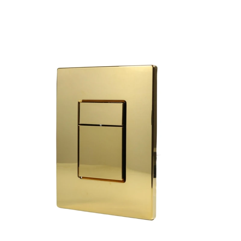 China Manufacturer square gold dual wall hung toilet cistern flush plate plastic push button
