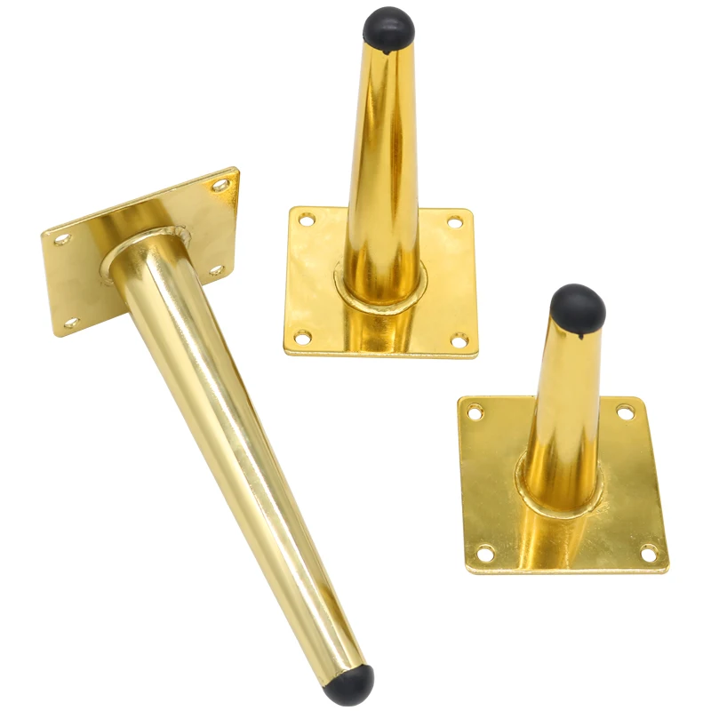 Gold color decorative brass tapered metal sofa/table/chair/bed legs funiture accessories