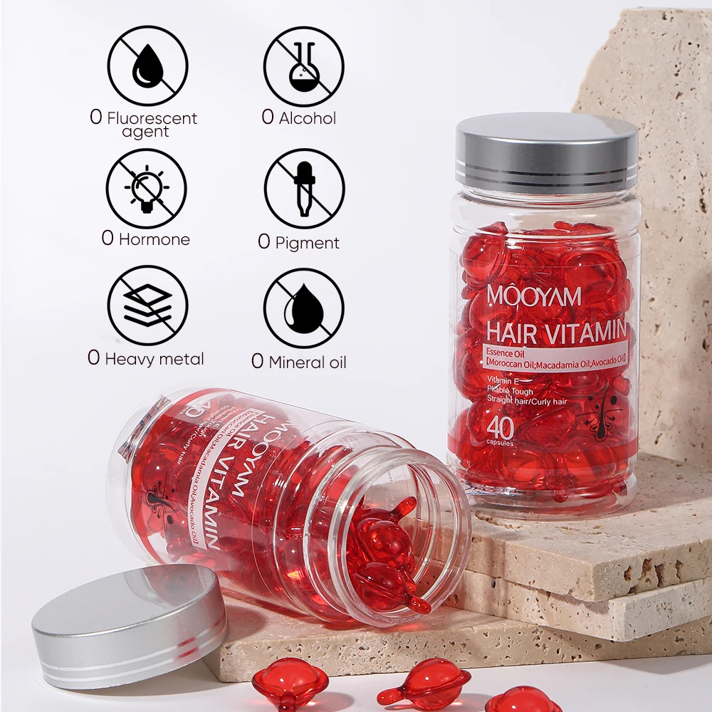 Oem Hair Vitamins Repair Growth Oil Moisturizing Treatment Capsule Hair Serum Hair Oil Capsules