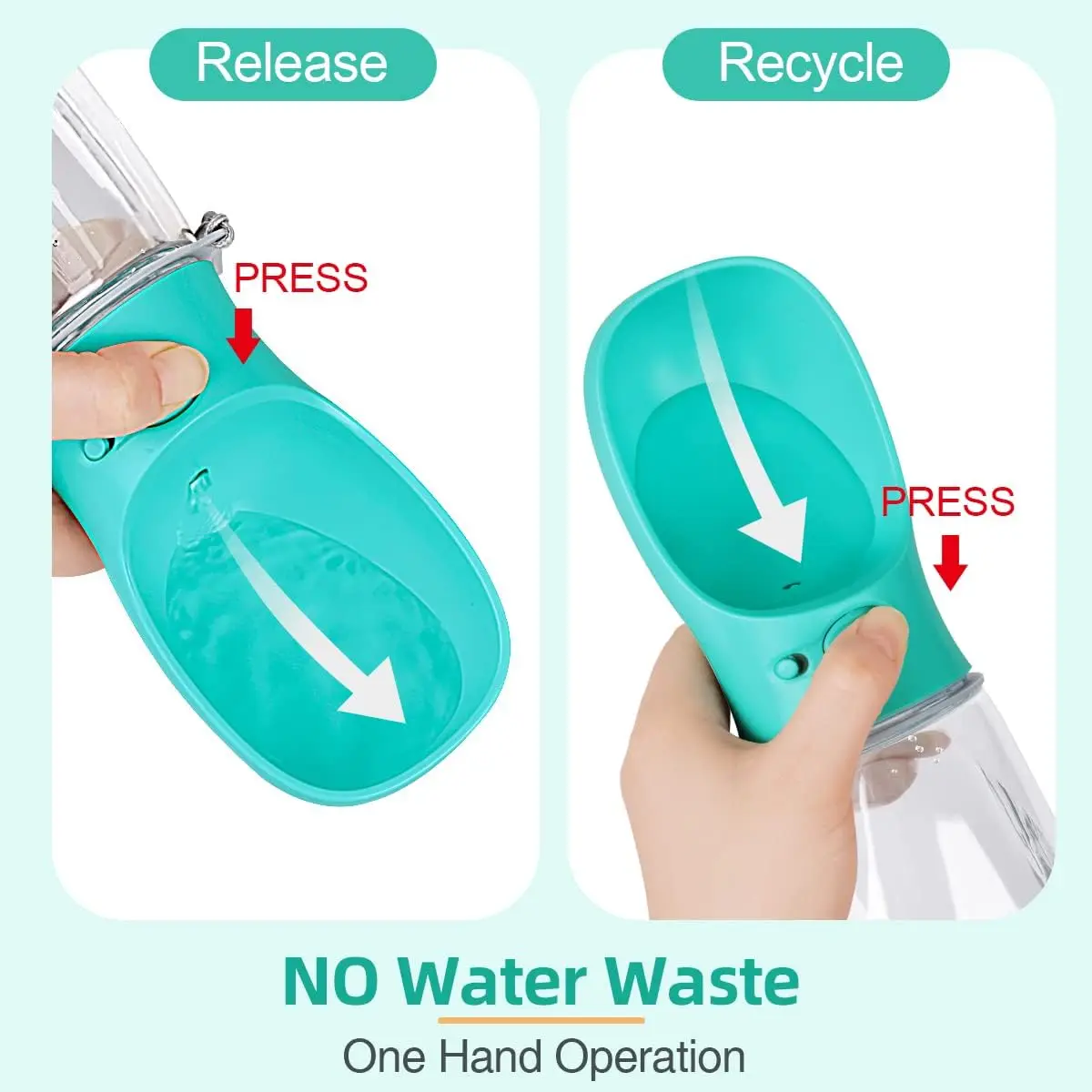 12 Oz 19 Oz Dog Water Bottle Bowl Drinking Portable Plastic Travel Recycling Dispenser Pet Puppy Water Cup