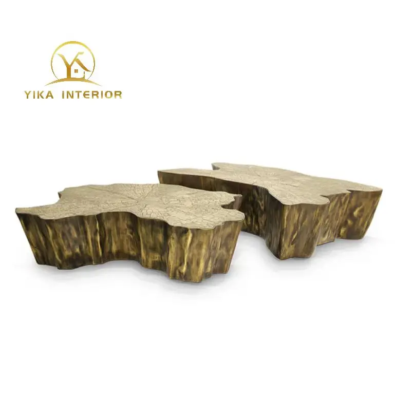 Boca Do Lobo Patina Center Table Luxury Bronze Aluminium Brass Copper Gold Brass Coffee Table Decorative Villa Furniture