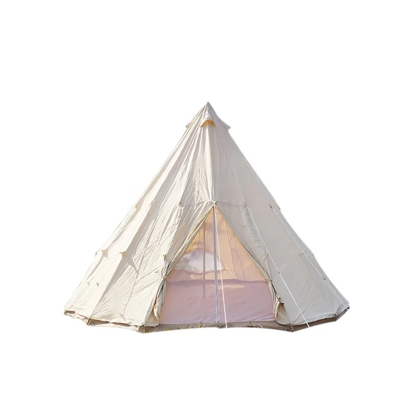 outdoor large luxury family pyramid tent canvas cotton trade show tent glamping tent for camping