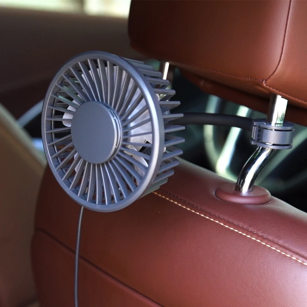 
Summer Vehicle Use Aroma Pad Air Cooling Car Electronics Fan USB Charging Car Backseat Mini Air Fan 