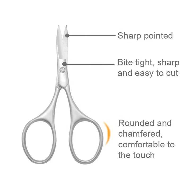 New Arrival Cuticle Curved Scissors Beauty Scissors For Manicure, Eyelashes, Eyebrow And Nails