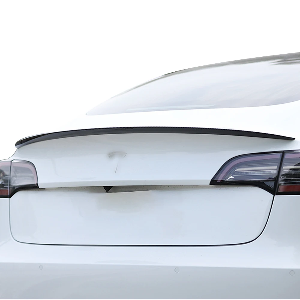 WuFoo для Tesla Model S Стильная крышка спойлера из углеродного волокна отделка водного удерживающего