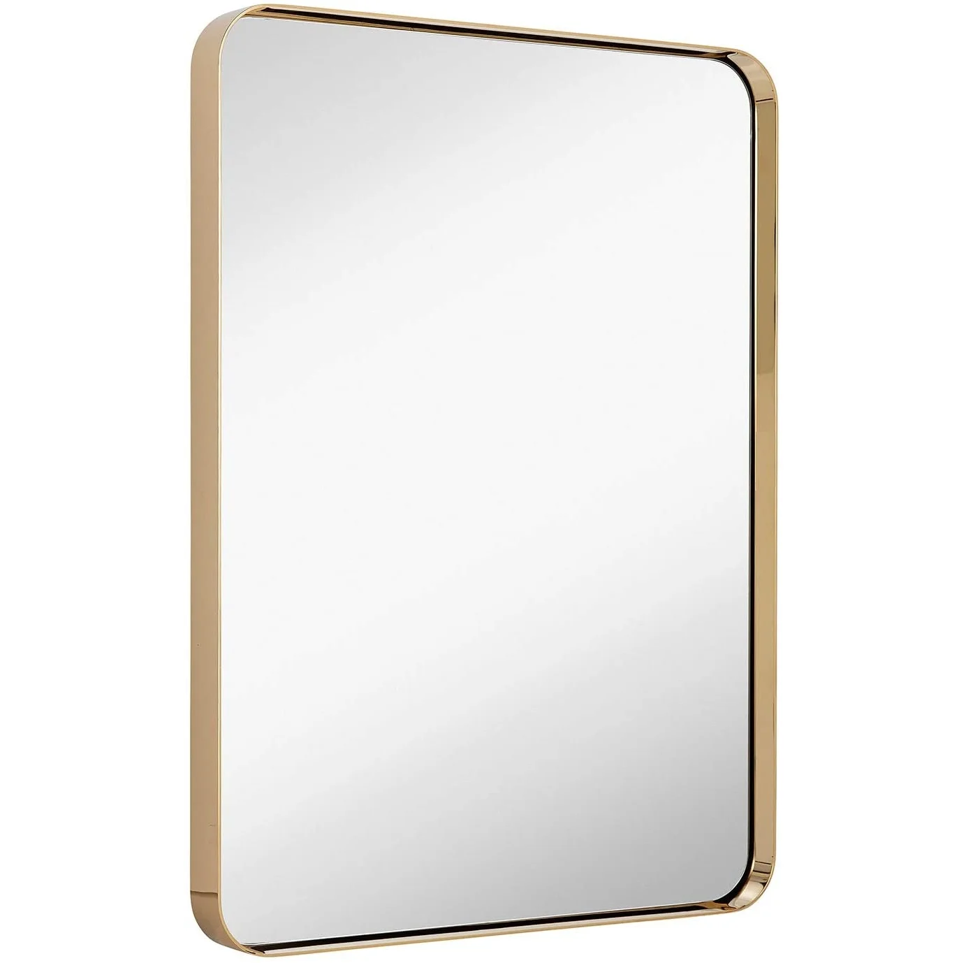 Gold Metal Framed Bathroom Mirror for Wall in Stainless Steel