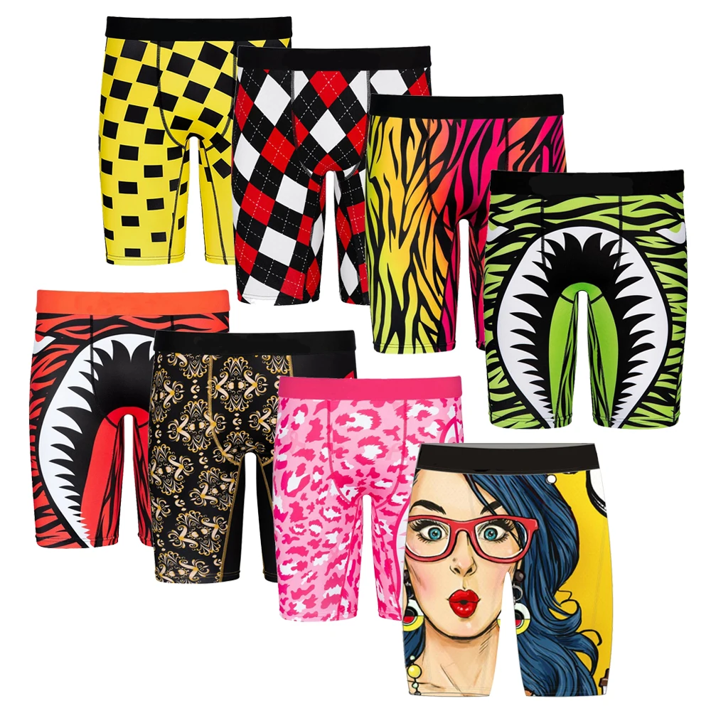 Оптовая продажа, трусы-боксеры с логотипом на заказ, нижнее белье, трикотажные бесшовные трусы из полиэстера, мужские боксеры, трусы-боксеры