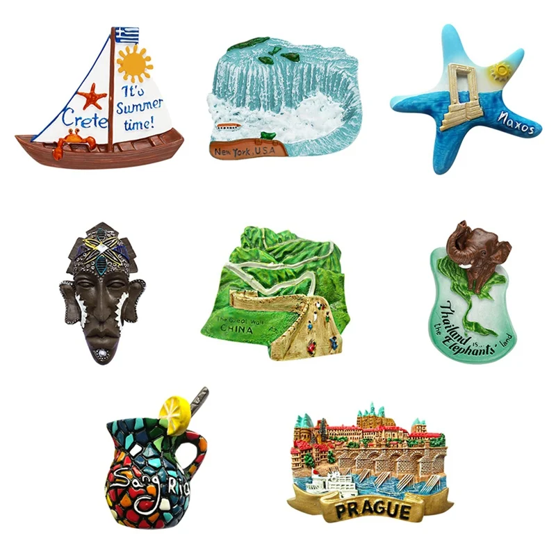 
Unique 3D Three-dimensional Fridge Magnets Resin Refrigerator Stickers Tourist Souvenir Shape Decoration Fridge Magnets 