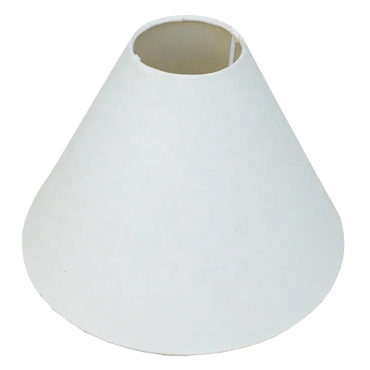 Hard Back Fabric Coolie Pvc White Cone Shaped Lamp Shades