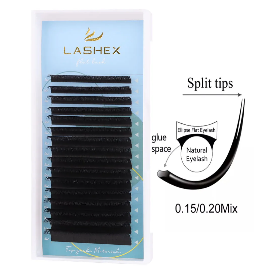 Extensions de cils en soie Ellipse cils individuels, plateau OEM nouvelle tendance etiquette privee