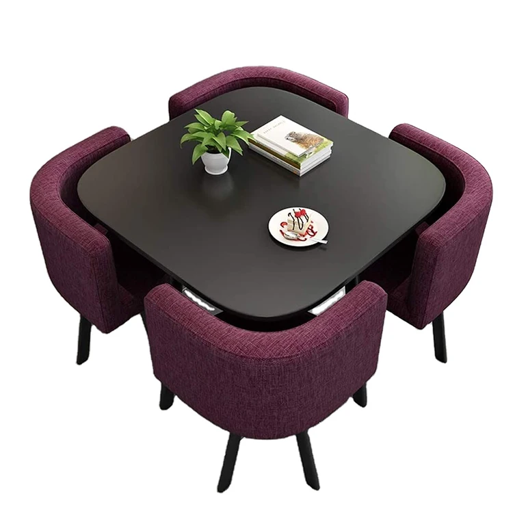 Wholesale contemporary dining table sets metal dining chair and tables 5 pieces together