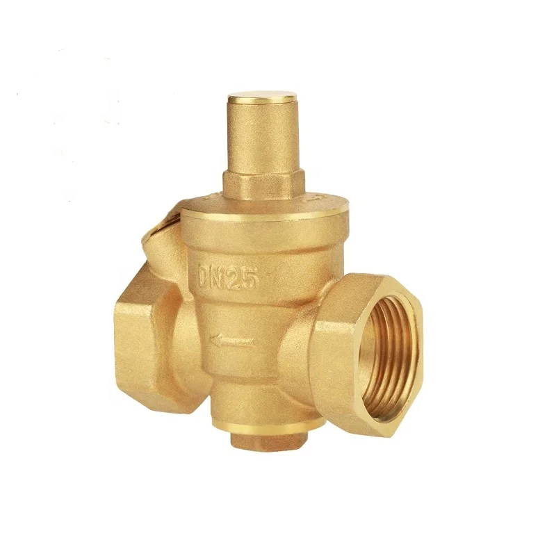 DN50 2 Inch  NPT Adjustable Brass Water Pressure Regulator Reducer with Gauge Meter