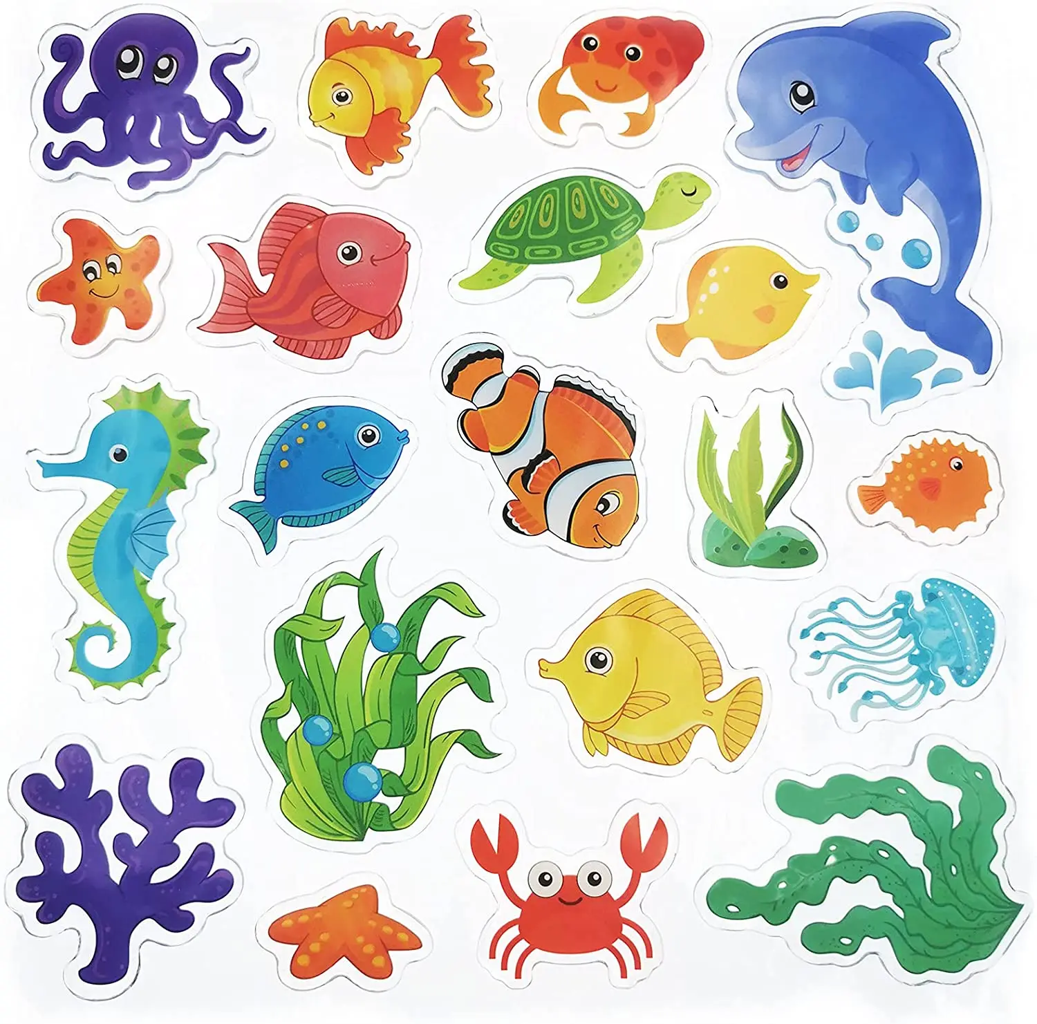 Gel Window Clings for Kids Window Stickers for Toddlers Animal Gel Clings Window Decals Kids Jelly Reusable Sticker