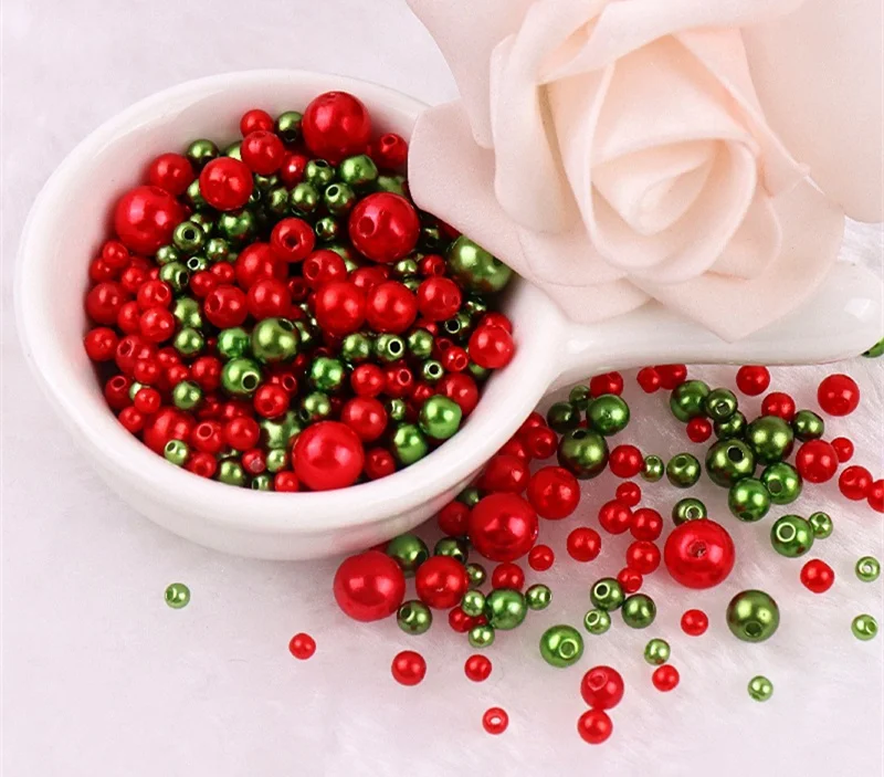 Customized 10g/bag Round Acrylic Pearls Beads Mixed Colors/Sizes beads 3/4/5/6/8mm ABS Imitation Pearls