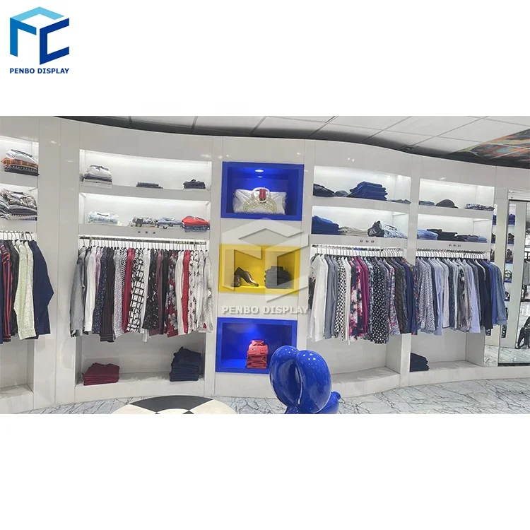 Boutique Mens Clothing Shop Interior Design Custom Store Fixtures Decoration Luxury Menswear Shop Display Furniture
