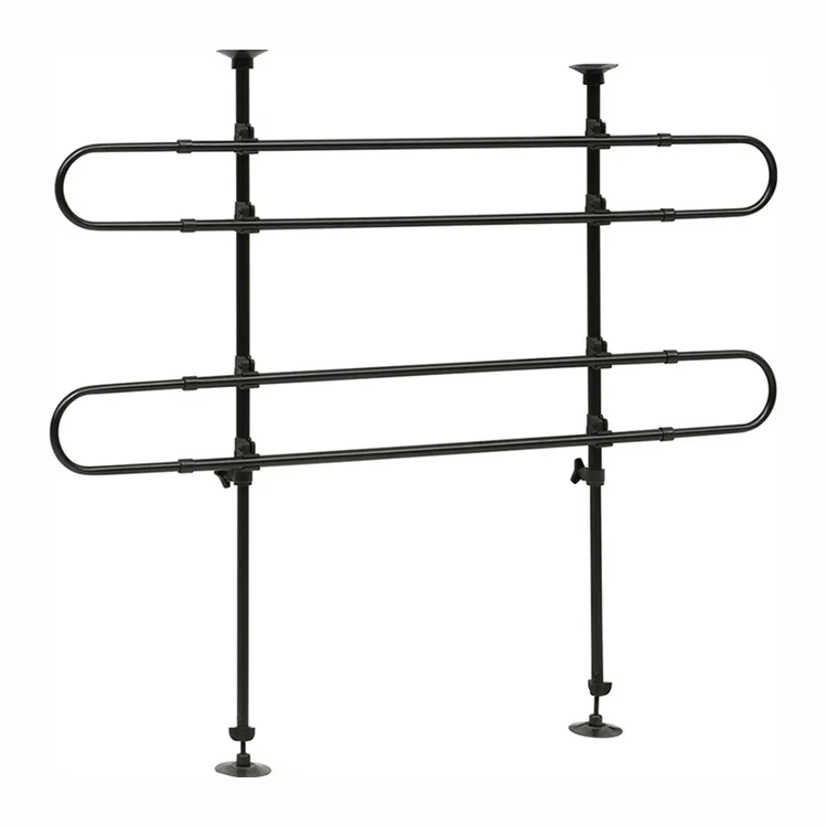 Factory Wholesale Tubular Dog Guard 2 BAR design Pet Barrier- Adjustable Size- Matt Black