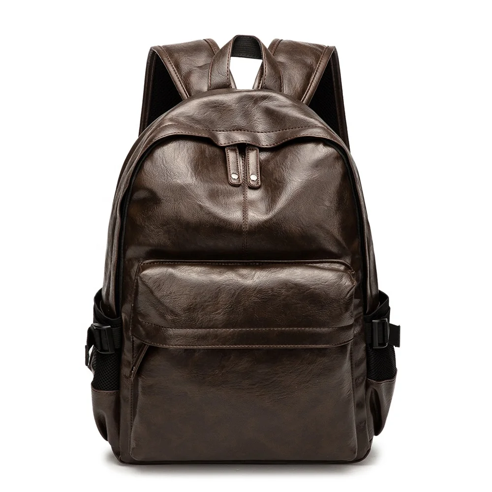 
waterproof school bag Fashionable original design men leather backpack black travelling back pack bags 