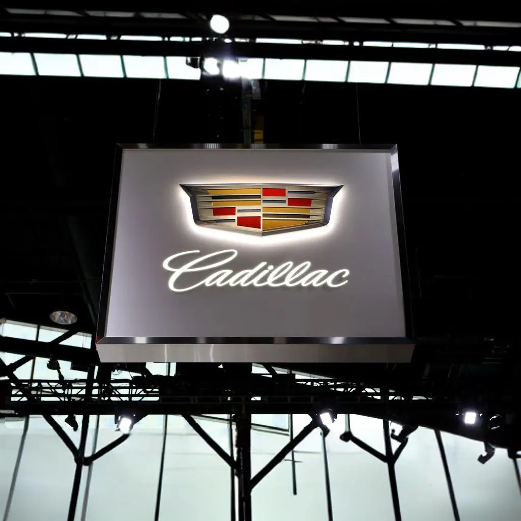 Custom Business Cadillac Car Dealership Sign Making Outdoor Backlit Commercial Store Luminous Letter Metal Signs Pylon Sign