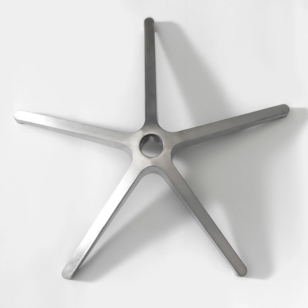AL343H Radius 343mm Wire Drawing Aluminium Revolving Office Chair Base Five Star Swivel Chair Base