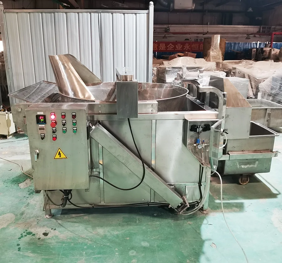 DBB130  Factory Price Ground Nuts Fryer Production Line Coated Nut Frying Machine electric gas peanuts batch deep fryer