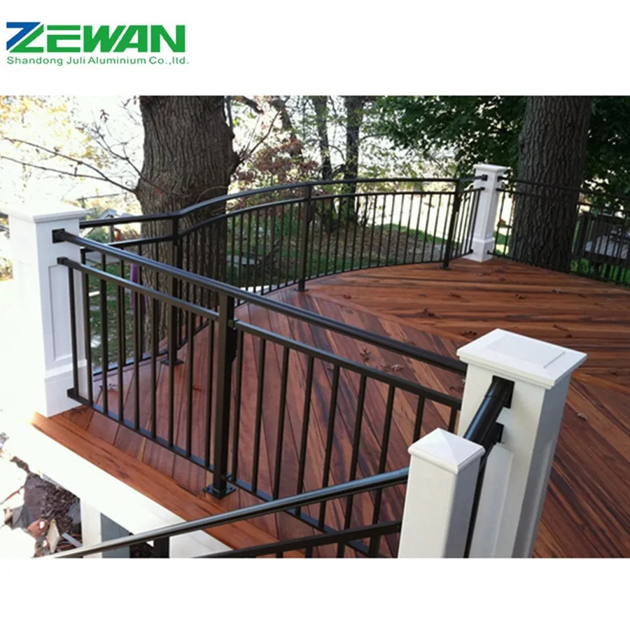 Outdoor Aluminum Alloy Security Balustrade Handrail Metal Frame Post Caps Elegant Design for Balcony Stair Railing