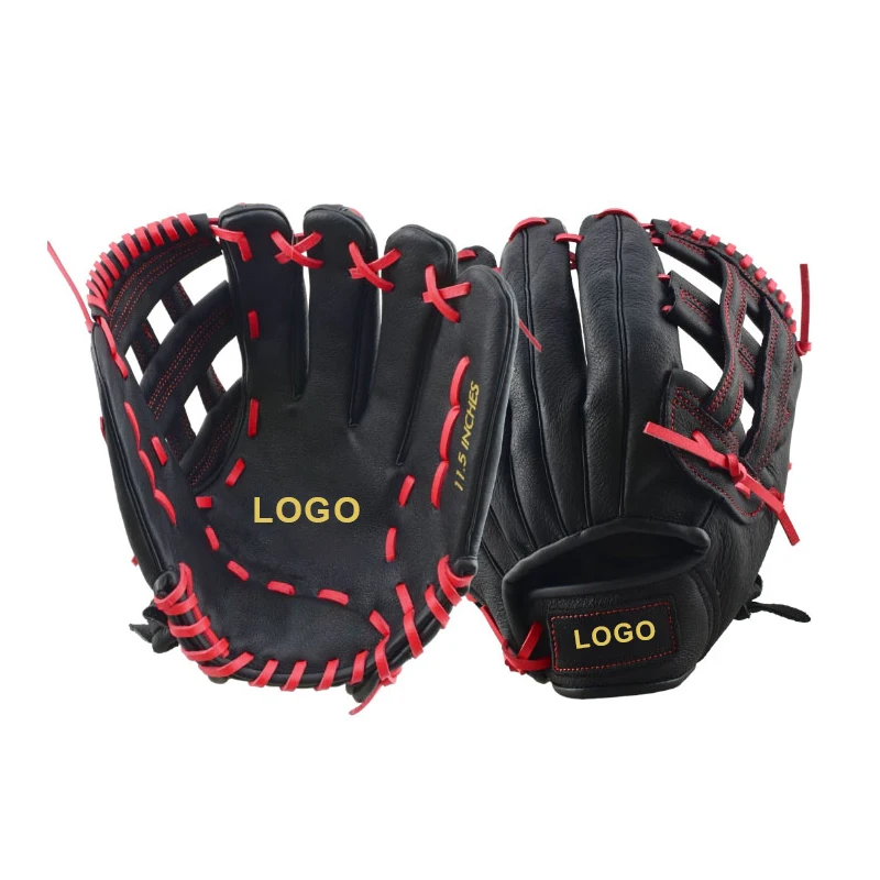 OEM De Bateo Custom Wholesale Outdoor Youth Leather Softball Gloves Train Mitt Fielding Baseball Gloves
