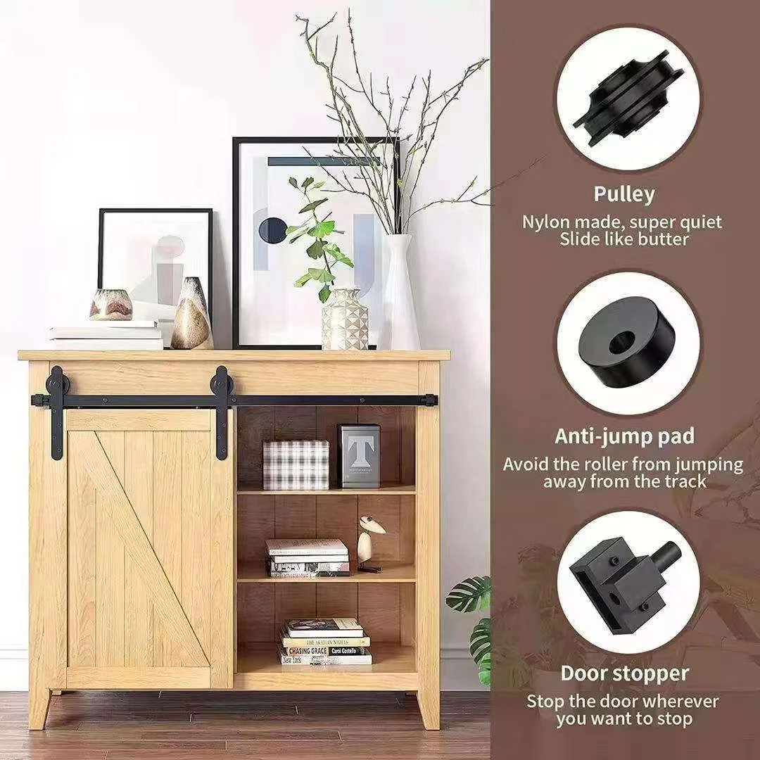 Hoone Wholesale Contemporary Hidden Brushed Brass Sliding Mini Slide Soft Close Barn Door And Hardware Kit